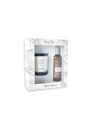 Coffret Bougie 180 g + Spray 100 ml Figue Coco