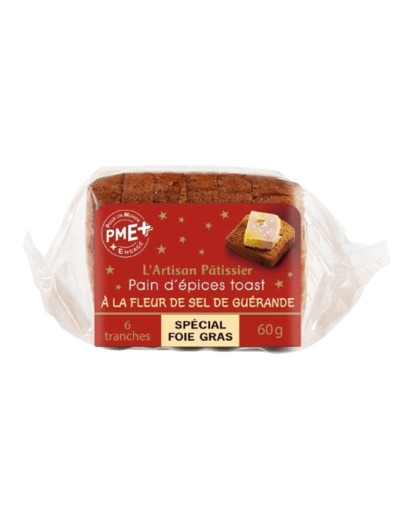 Pain d'épices toast Fleur de sel de Guérande 6 tranches - Artisan Pâtissier