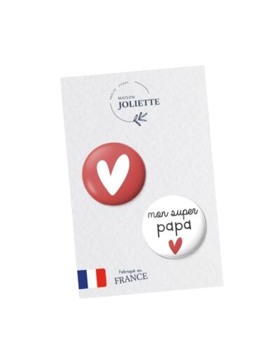 Lot de 2 magnets - Mon super papa - Maison joliette