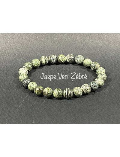 Bracelet Jaspe Zébre Vert 8mm