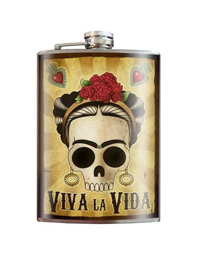 Flasque Viva La Vida Frida Kahlo Sugar Skull TRIXIE & MILO