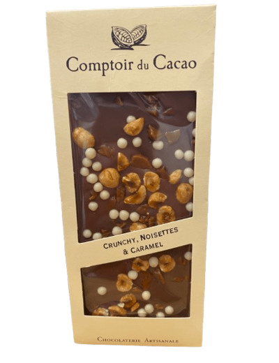 Tablette Crunchy, Noisettes et Caramel - Comptoir Du Cacao