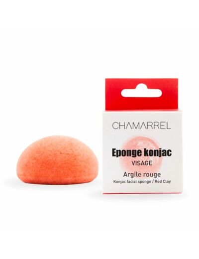 Eponge konjac - argile rouge - visage - Chamarrel