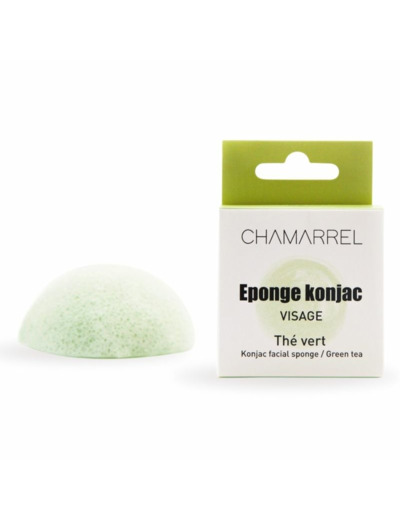 Eponge konjac - thé vert - visage - Chamarrel