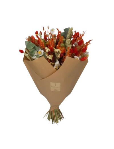 Bouquet fleurs séchées - Orange