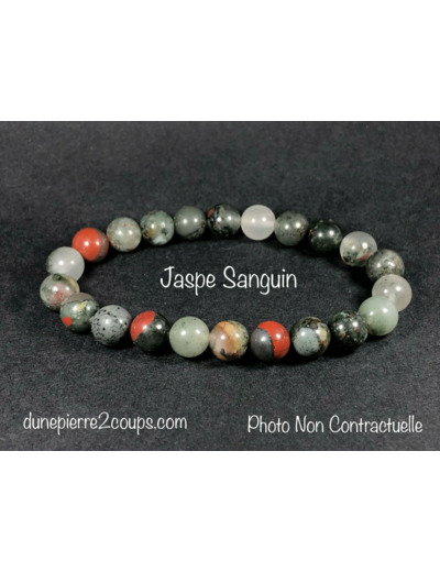 Bracelet Jaspe Sanguin 8mm