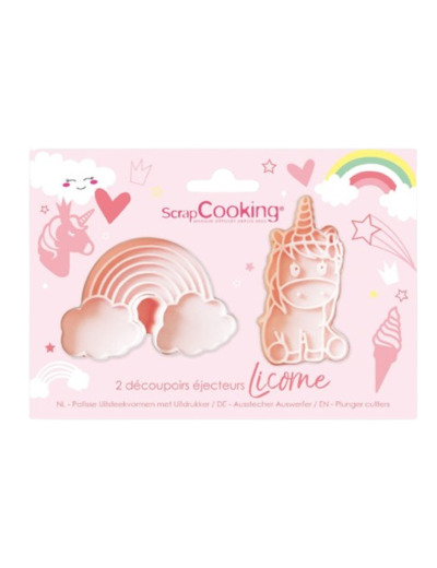 2 Découpoirs éjecteurs Licorne - Scrapcooking