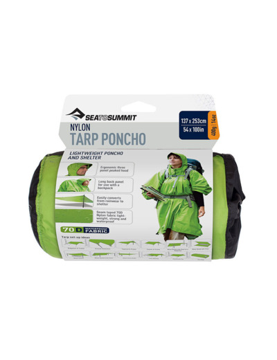 Poncho THERMOCOLLE / Nylon waterproof Tarp-Poncho Vert SEA TO SUMMIT