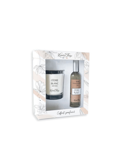 Coffret Bougie 180 g + Spray 100 ml Cèdre Blanc