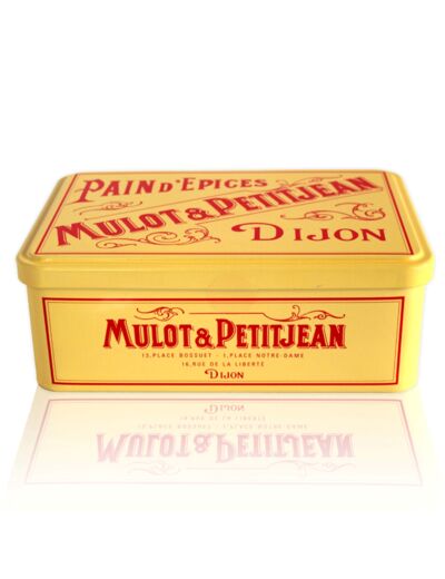 Boîte en fer de 3x3 nonnettes de Dijon assorties "Mulot & Petitjean"