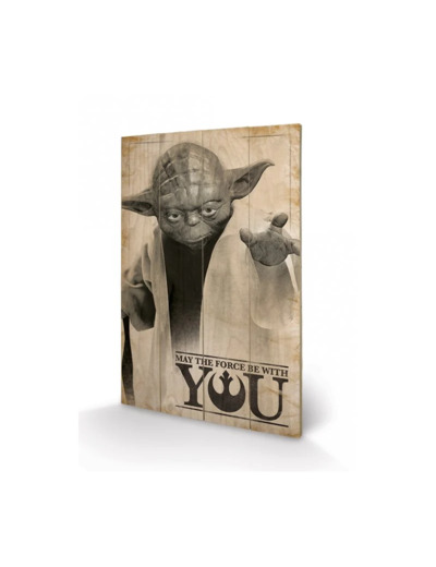 STAR WARS - May the Force Be with You - Impression sur bois 40x59cm