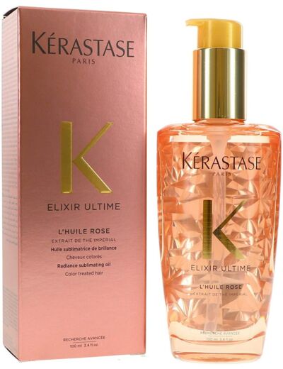 Kerastase - Gamme Elixir Ultime - Huile Rose sublimatrice au thé impérial pour cheveux colorés - 100ml