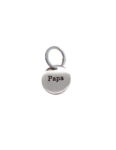 Porte clef "Papa" argenté brossé