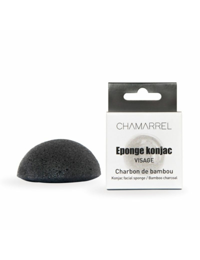 Eponge konjac - charbon de bambou - visage - Chamarrel