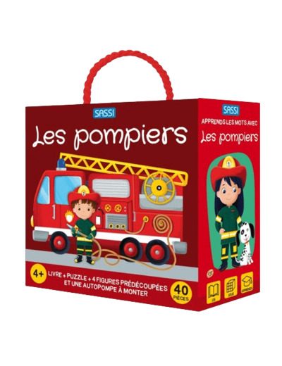 Q-box - puzzle, livre, figurines - Les pompiers - SASSI