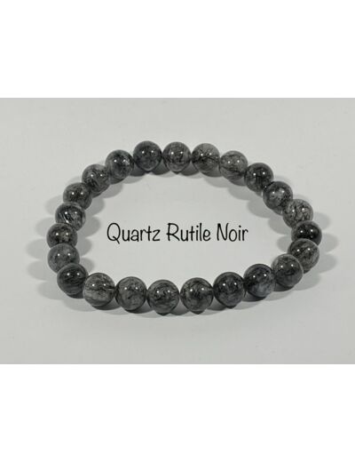 Bracelet Quartz Rutile Noir 8mm