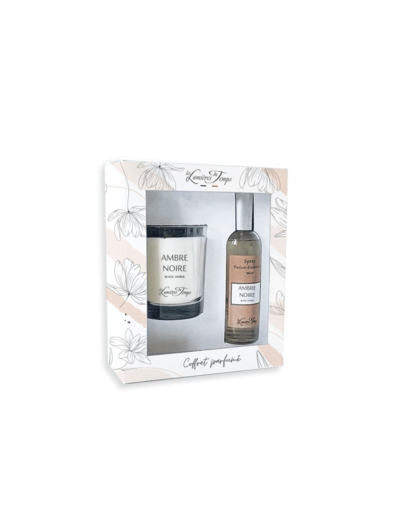 Coffret Bougie 180 g + Spray 100 ml Ambre Noire