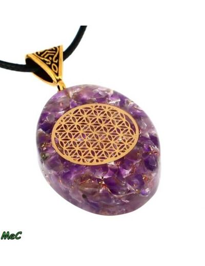 Pendentif orgonite fleur de vie