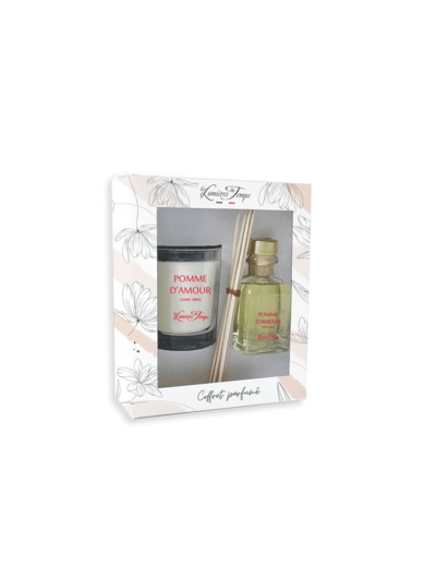 Coffret Bougie 180 g + Diffuseur 100 ml Pomme d'Amour