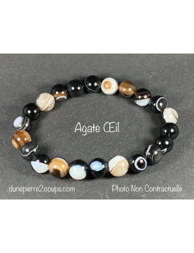 Bracelet Agate Œil 8mm