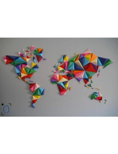 Kit origami (papercraft) mappemonde 3D taille S - Owarld