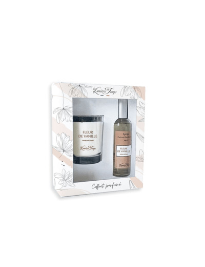 Coffret Bougie 180 g + Spray 100 ml Fleur de Vanille