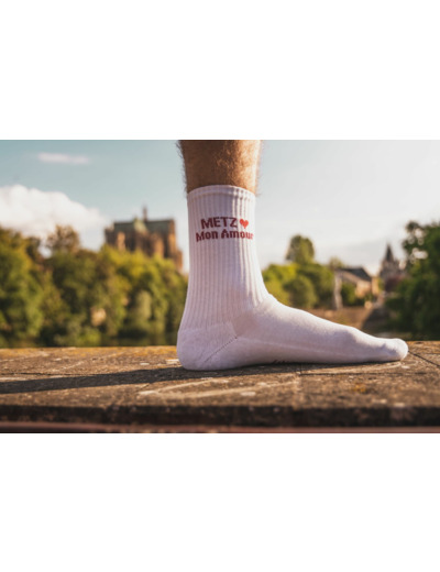 Chaussettes Made In France blanche "METZ MON AMOUR ❤️"