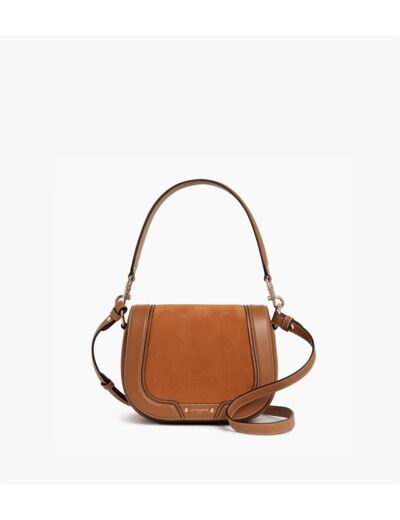 Sac à bandoulière moyen modèle Ella en cuir grainé et nubuck