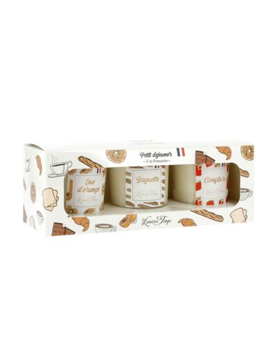 Coffret Petit Déjeuner Jus d'Orange Baguette Confiture 3 x 90g