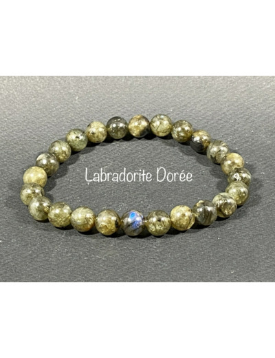 Bracelet Labradorite Dorée 8mm