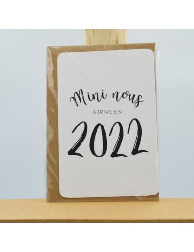 Carte Annonce « Mini Nous arrive en 2022 » - BLANC
