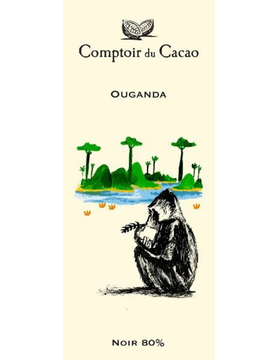 Tablette noire 80 % Ouganda - Comptoir du Cacao