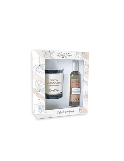 Coffret Bougie 180 g + Spray 100 ml Cocon de Douceur