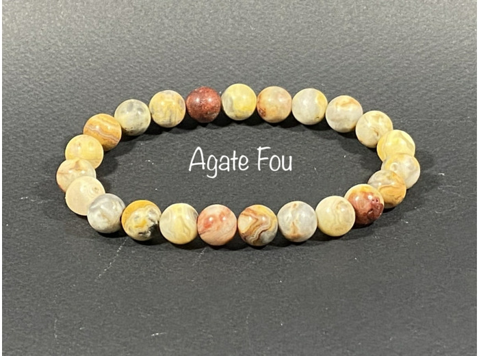 Bracelet Agate Fou / Crazy Lace  8mm