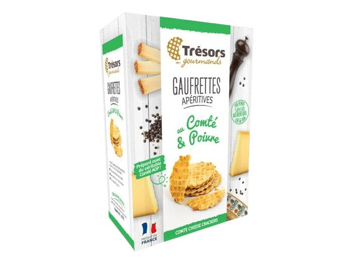 Gaufrettes apéritives comté et poivre - Trésors Gourmands