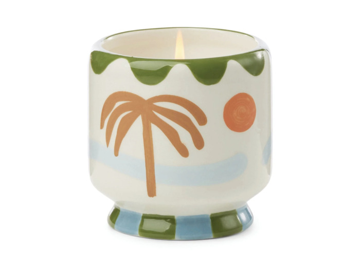 Bougie Adopo 8 oz./226g Palm Tree Ceramic Candle -Lush Palms Boxed PADDYWAX