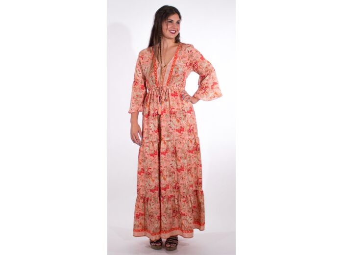 Robe longue manches 3/4 - Sari - 3 coloris