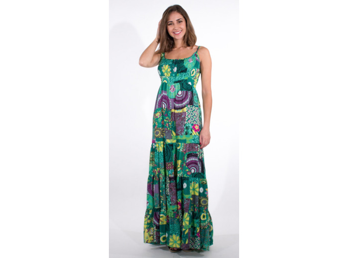 Robe longue viscose motifs Patchemy - 3 coloris