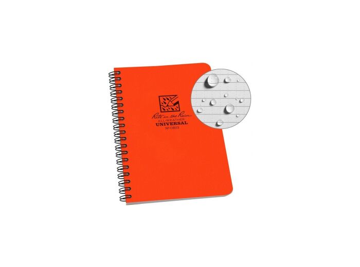 Carnet Orange Tout Temps Waterproof 18cm Spirale Verticale RITE IN THE RAIN