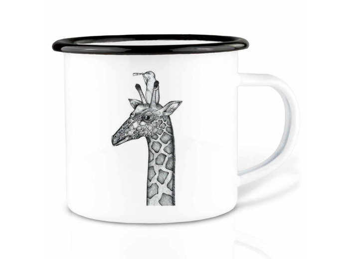 Mug émaillé - Bonne vue (Girafe et Chien de prairie) - 300 ml LIGARTI