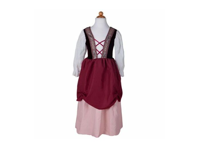 Robe De Paysanne Medievale Rose 5-6 Ans