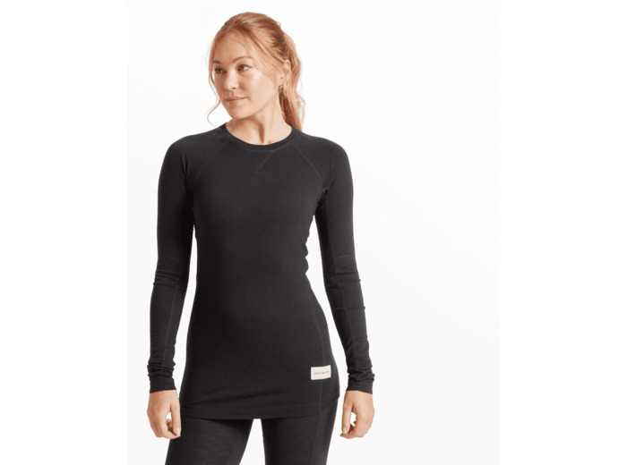 Sous-Pull Mérinos Femme Flatiron 185 Crew Black ARTILECT