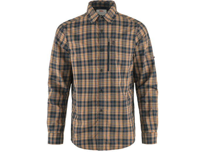 Chemise Homme Manches Longues Abisko Hike 555-232 Dark Navy BuckWheat Brown FJÄLLJÄVEN