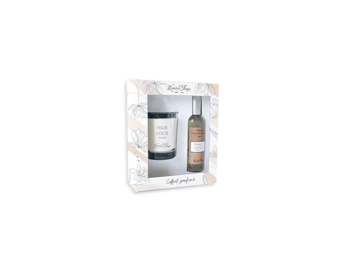 Coffret Bougie 180 g + Spray 100 ml Figue Coco