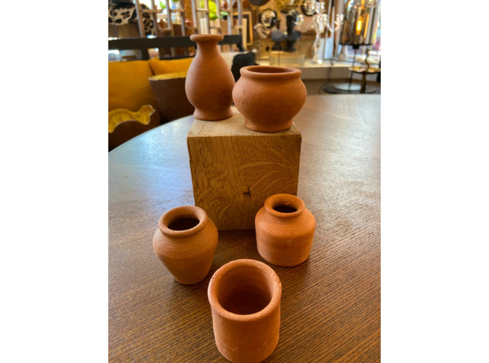 Petits pot en terre cuite / série de 5 pots