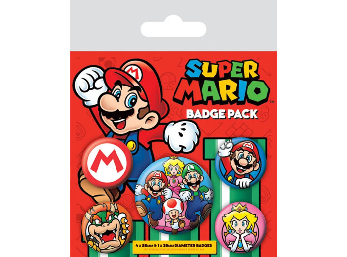 NINTENDO - Pack 5 Badges - Super Mario