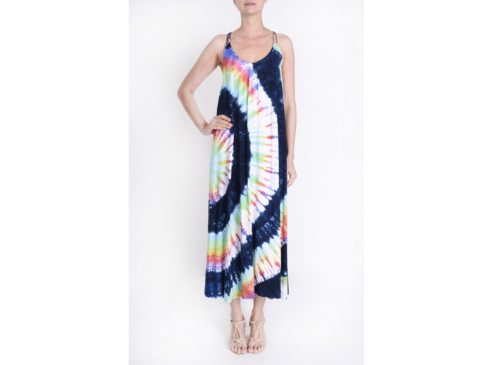 Robe longue Tie Dye multicolore