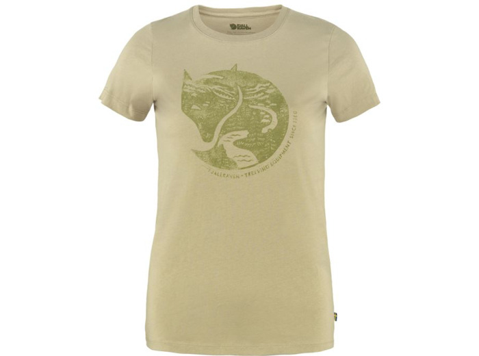 T-Shirt Femme Arctic Fox Print Sand Stone FJÄLLRÄVEN