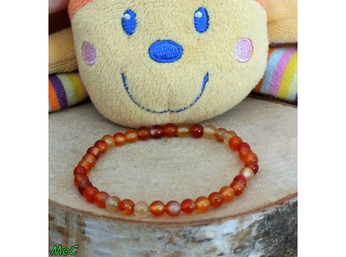 Bracelet cornaline enfant 4mm