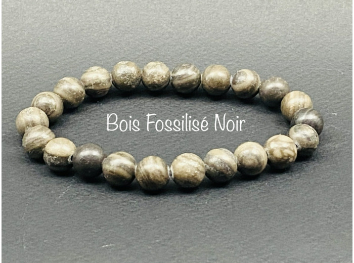 Bracelet Bois Dentelle Noir 8mm